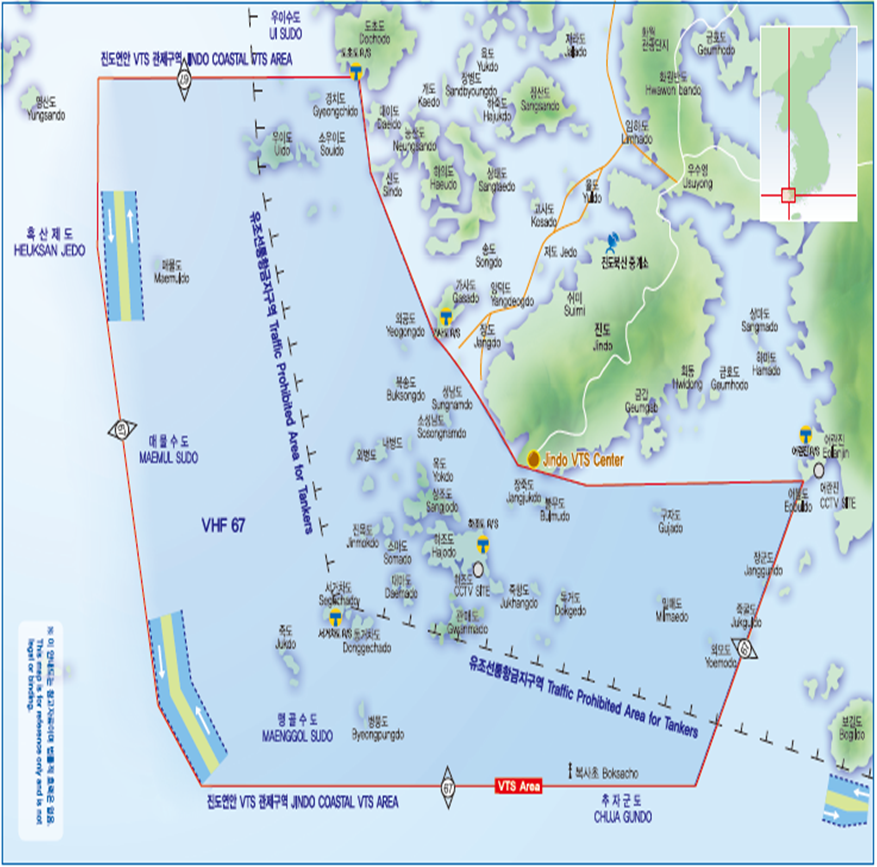 진도연안 VTS 관제구역도 이미지. 자세한 위치는 아래를 참고하세요.