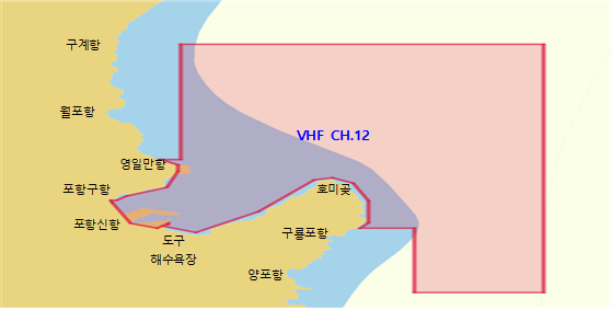 포항항VTS관제구역도 이미지. 자세한 위치는 아래를 참고하세요.
