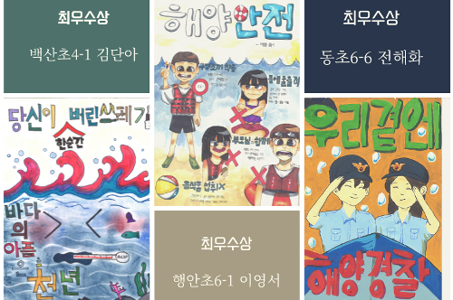 2021년 해양안전포스터 공모전-초등부 최우수상 3명 사진1
