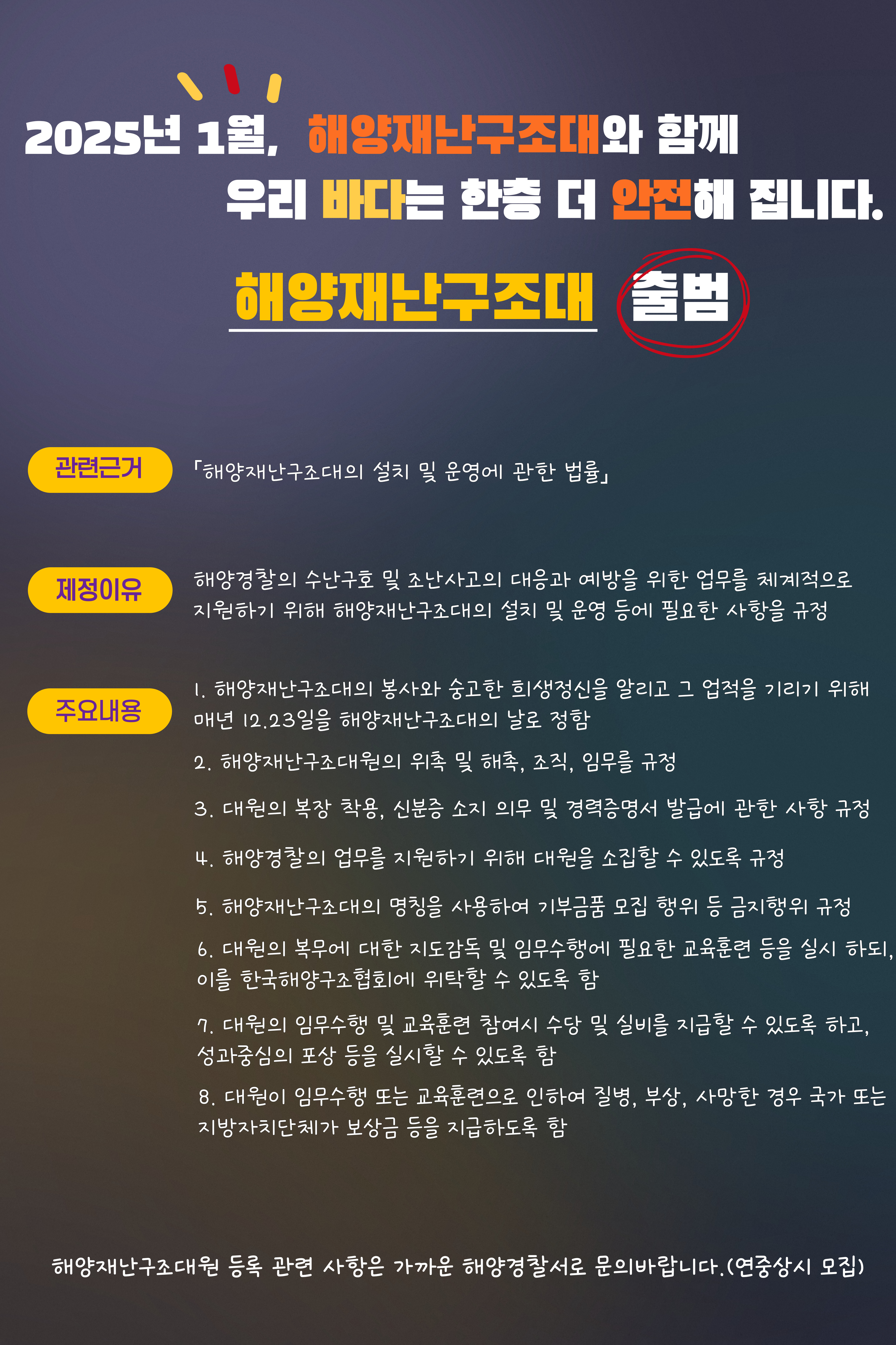해양재난구조대 출범