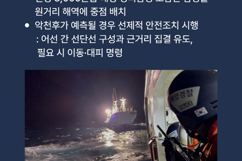 251028 동해해경, 동절기 원거리 조업선 안전관리 강화…선제적 이동·대피 명령 시행 6