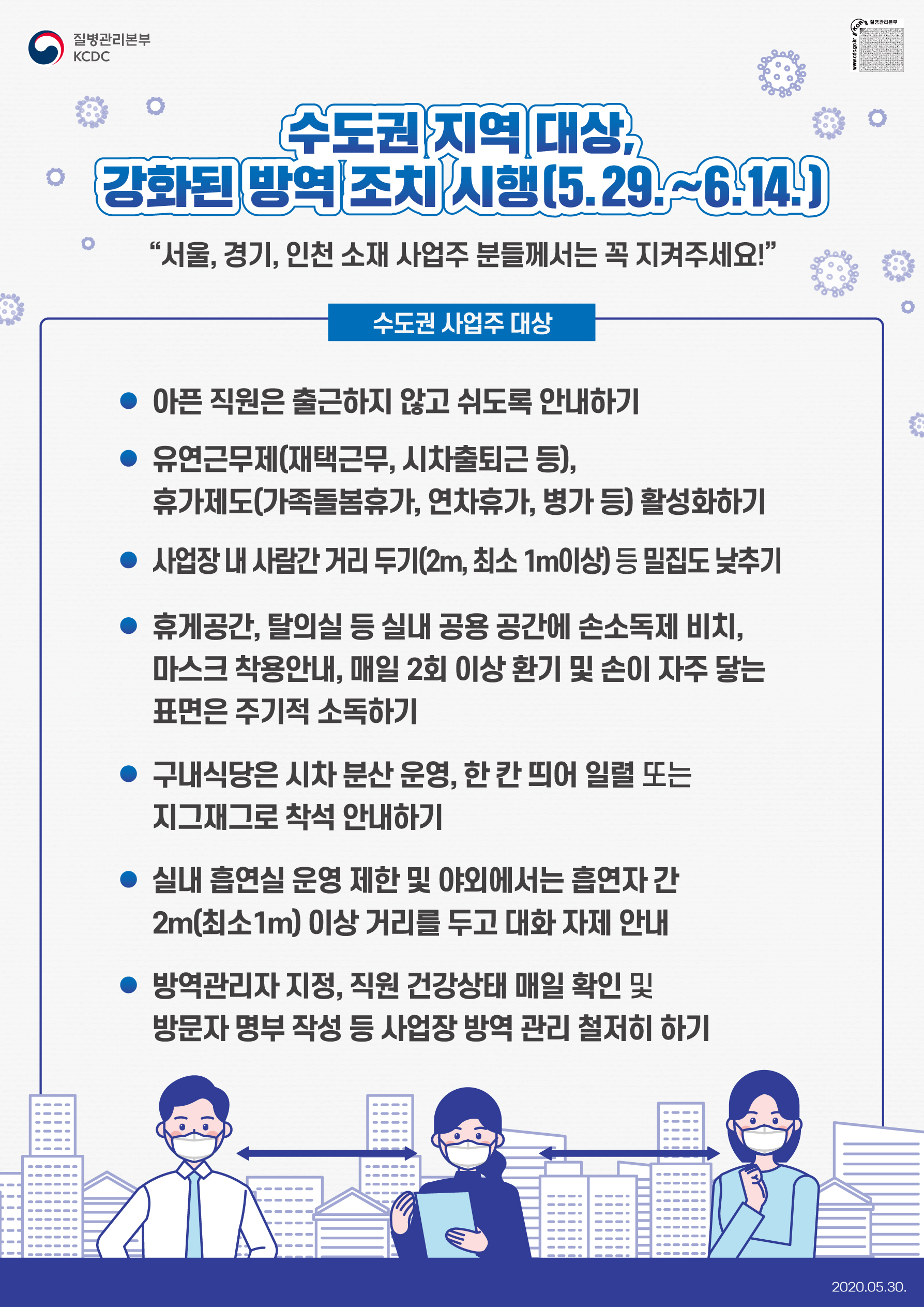 수도권 대상 방역 강화(사업주대상)