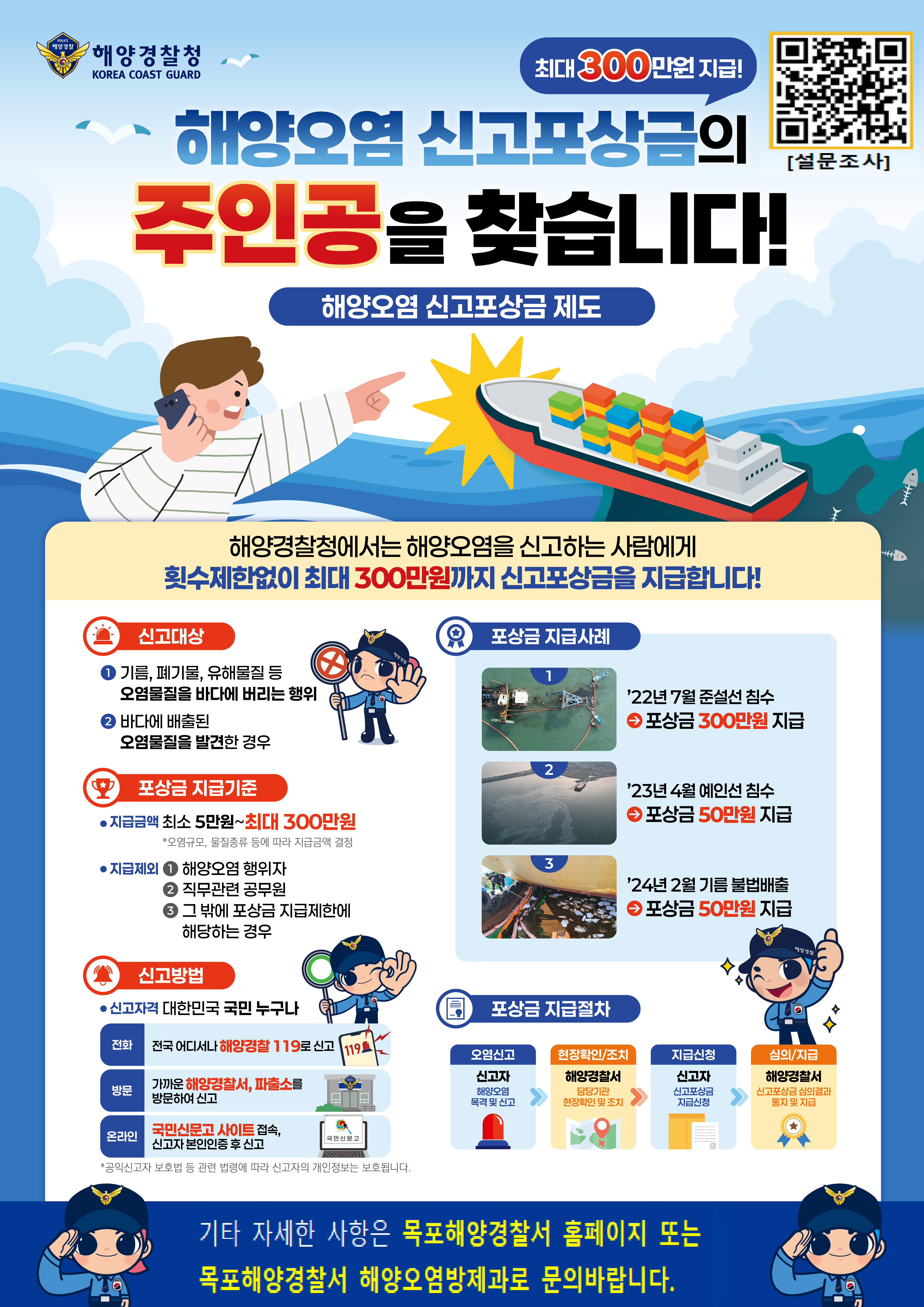 해양오염신고포상금 제도 홍보