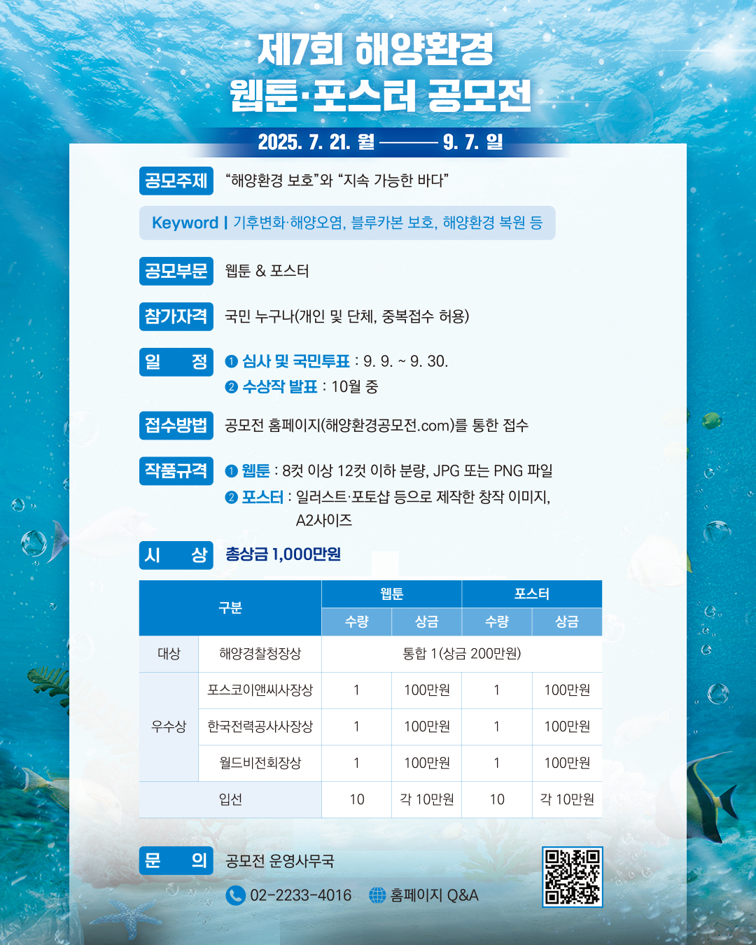 제 7회 해양환경 웹툰포스터 공모전 홍보